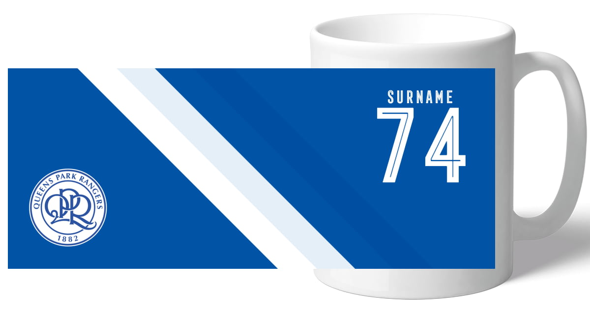 Official Personalised Queens Park Rangers FC Stripe Mug