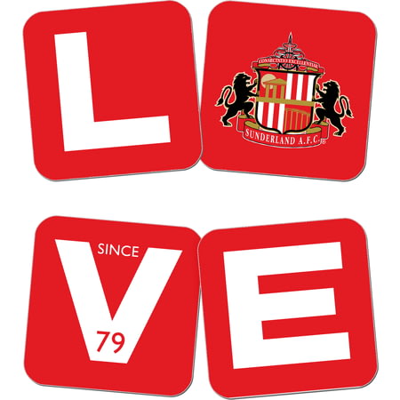 Personalised Sunderland AFC Love Coasters (x4)