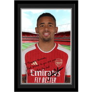 Personalised Arsenal FC Gabriel Jesus Autograph A4 Framed Player Photo