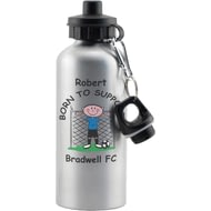 Personalised Born To Support Football Aluminium Sports Drinks Bottle