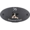 Personalised Collie Dog Motif Oval Slate House Sign Plaque 25x13cm