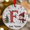 Personalised Snowman Initial A Ceramic Christmas Tree Decoration - 7cm