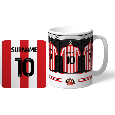 Personalised Sunderland AFC Dressing Room Shirts Mug & Coaster Set