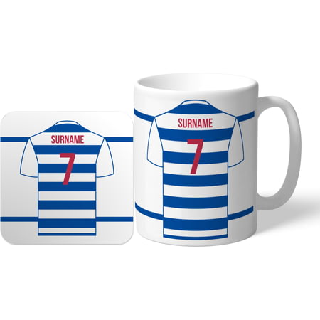 Personalised 'Back of Shirt' Mug & Coaster Set for Reading supporters - 11oz Ceramic Mug