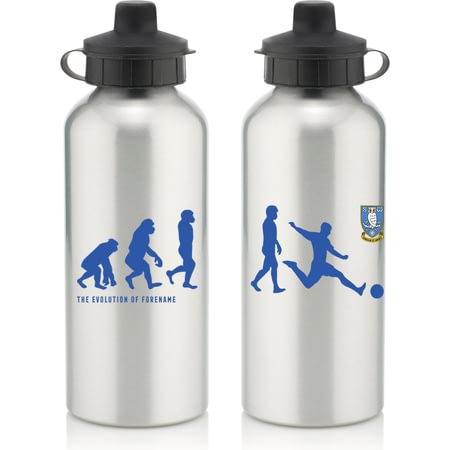 Personalised Sheffield Wednesday Player Evolution Aluminium Sports Water Bottle