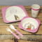 Personalised Beatrix Potter Flopsy Bunny Pink Bamboo Breakfast Set