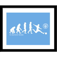 Personalised Manchester City FC Evolution Framed Print