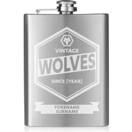 Personalised Wolves FC Vintage Hip Flask