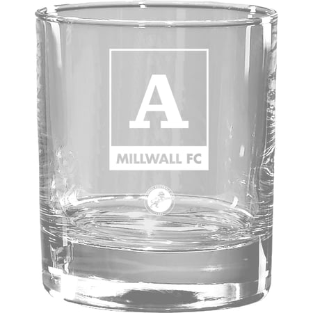 Personalised Millwall Monogram Glass Whisky Tumbler
