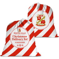 Personalised Swindon Town FC FC Christmas Delivery Large Fabric Santa Sack
