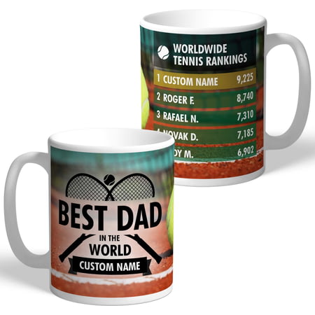 Personalised Best Dad In The World Tennis 11oz Ceramic Mug 