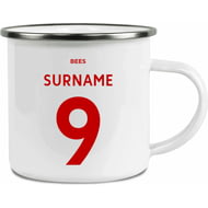 Personalised Brentford FC Back Of Shirt Enamel Camping Mug