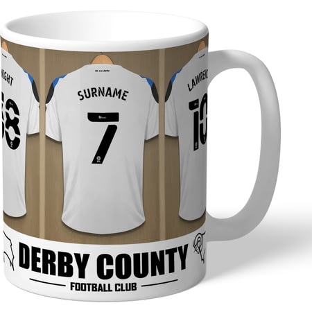 Personalised Derby County Dressing Room Shirts Mug