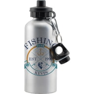 Personalised Fishing Club Silver Sports Bottle