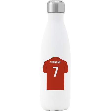Personalised Accrington Stanley Shirt Insulated Water Bottle - 500ml - White