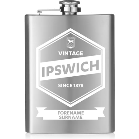 Personalised Ipswich Town FC Vintage Hip Flask