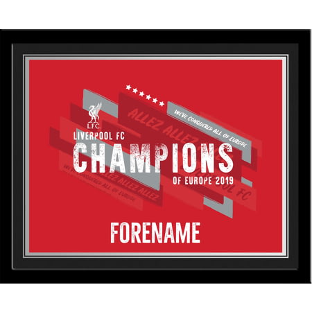 Personalised Liverpool FC Champions Of Europe Print Framed