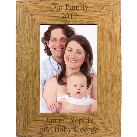 Personalised Engraved Portrait Wooden Photo Frame