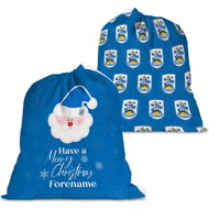 Personalised Huddersfield Town AFC Merry Christmas Large Fabric Santa Sack