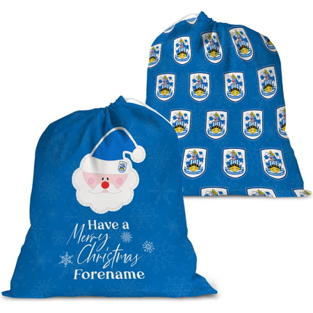 Personalised Huddersfield Town AFC Merry Christmas Large Fabric Santa Sack