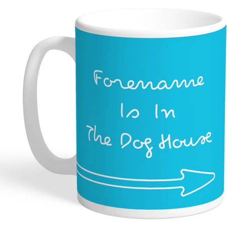 Personalised In The Dog House - Blue Mug