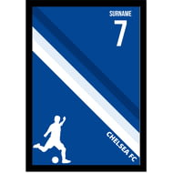 Personalised Chelsea Colour Stripe A4 Framed Print