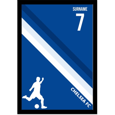 Personalised Chelsea Colour Stripe A4 Framed Print