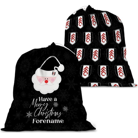Personalised Fulham FC Merry Christmas Large Fabric Santa Sack