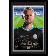 Personalised Leicester City FC Kasper Schmeichel Autograph A4 Framed Player Photo