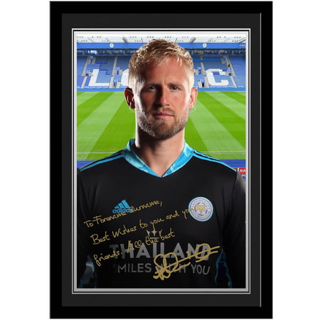 Personalised Leicester City FC Kasper Schmeichel Autograph A4 Framed Player Photo