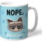 Personalised Grumpy Cat Emoji - Nope Mug Blue