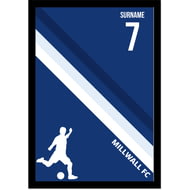 Personalised Millwall Colour Stripe A4 Framed Print