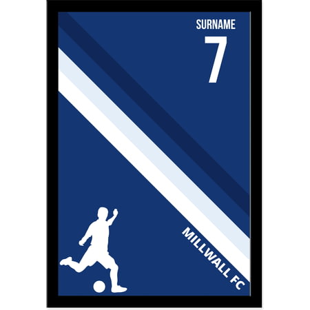 Personalised Millwall Colour Stripe A4 Framed Print
