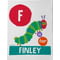 Personalised Very Hungry Caterpillar Dot Initial Canvas