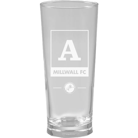 Personalised Millwall Monogram Straight Sided Beer Glass