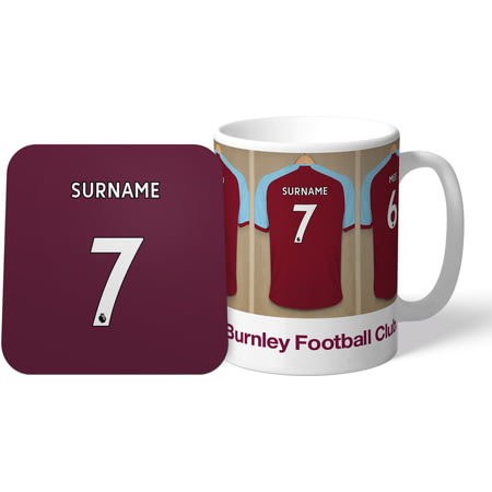 Personalised Burnley FC Dressing Room Shirts Mug & Coaster Set