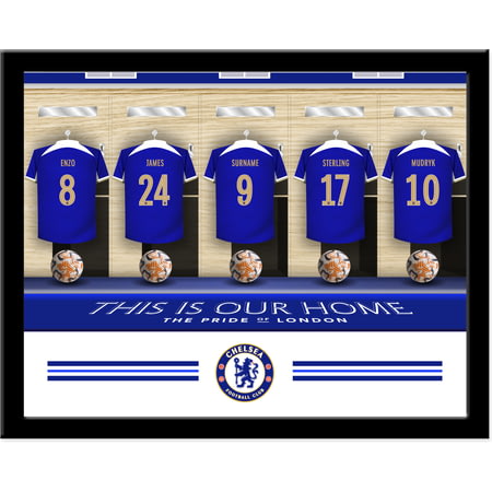 Personalised Chelsea FC Dressing Room Shirts Framed Print