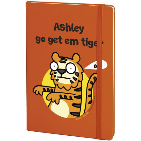 Personalised Go Get Em Tiger Orange Notebook