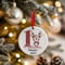 Personalised 1st Christmas Red Reindeer Ceramic Hanging Tree Decoration - 7cm