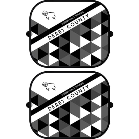 Personalised Derby County Patterned Pair of Car Side Window Sunshades