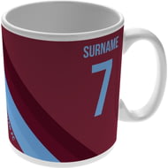Personalised West Ham United Colour Stripe Ceramic Mug