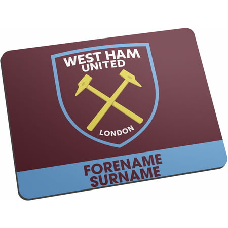 Personalised West Ham United Crest Badge Fabric Mouse Mat Pad