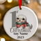 Personalised 1st Christmas Seal Ceramic Hanging Tree Decoration - 7cm