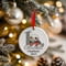 Personalised 1st Christmas Seal Ceramic Hanging Tree Decoration - 7cm