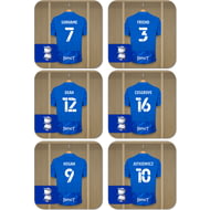 Personalised Birmingham City FC Dressing Room Shirts Coasters Set of 6
