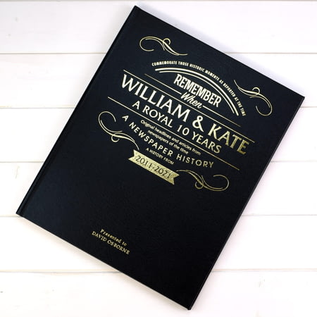 Personalised William And Kate Anniversary Newspaper Book