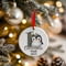 Personalised 1st Christmas Grey Penguin Ceramic Hanging Tree Decoration - 7cm