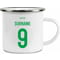 Personalised Celtic FC Back Of Shirt Enamel Camping Mug
