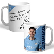 Personalised Manchester City FC Jack Grealish Autograph Player Photo 11oz Ceramic Mug