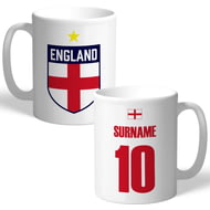 Personalised England World Cup White Mug